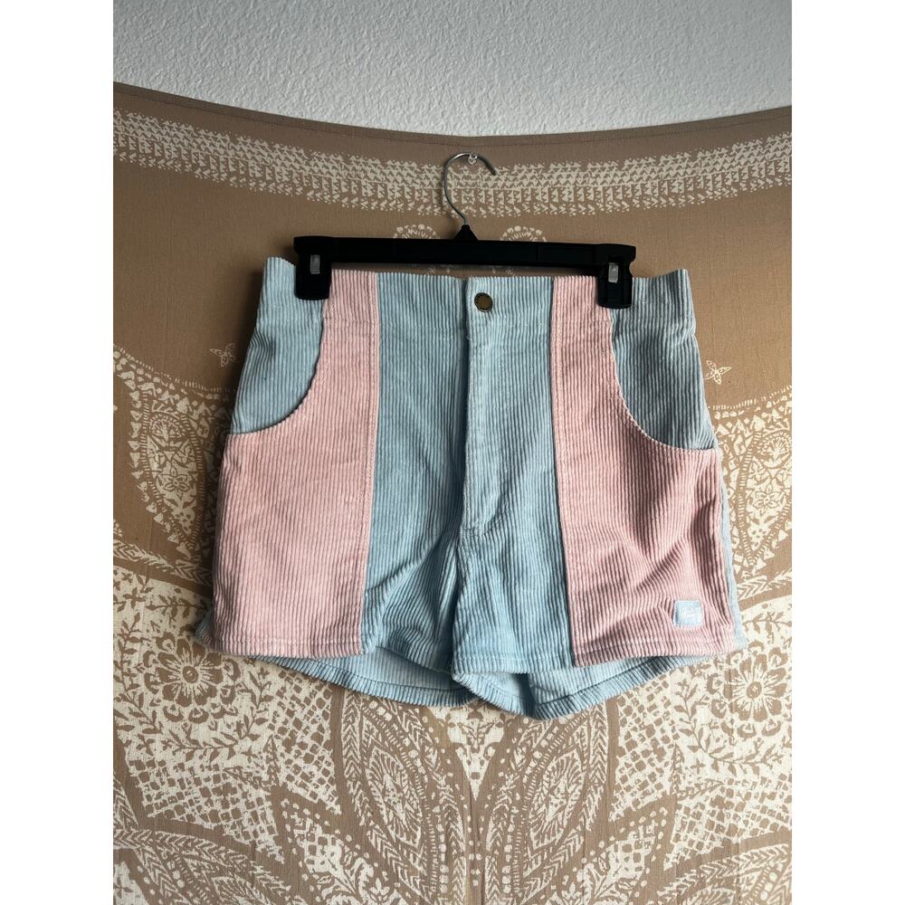 Hammies Women Corduroy Shorts in Powder Blue/Powder Pink - Picture 3 of 7